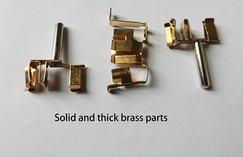 Solid and thick brass parts for travel plug adapter